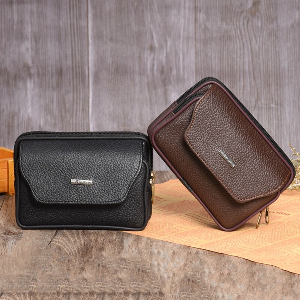 Saddle Bag Leather - حقيبة خصر رجالية من الجلد الصناعي،