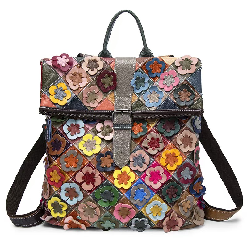 Women Bags Casual - حقيبة ظهر نسائية كلاسيكية من الجلد