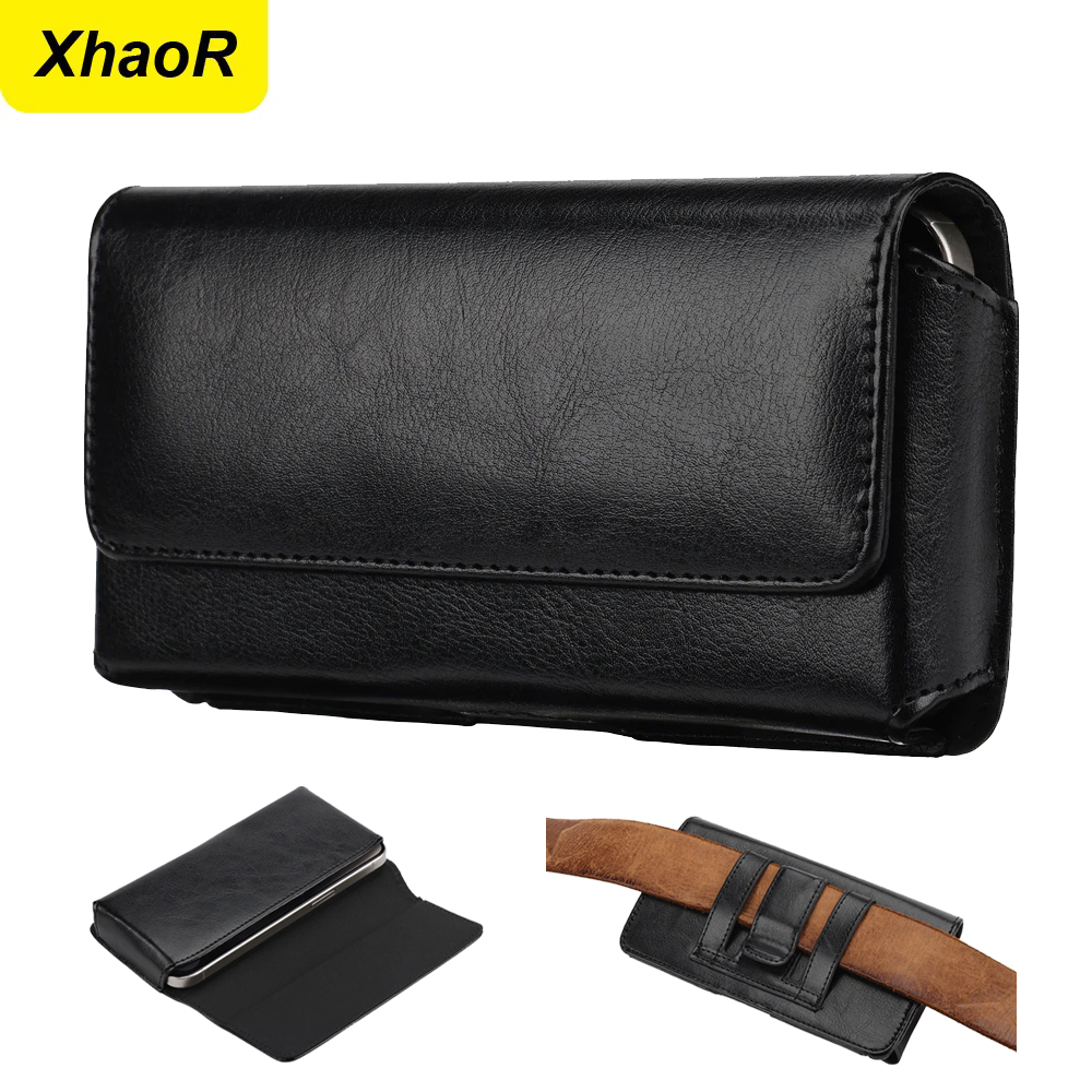 Saddle Bag Leather - حافظة هاتف جلدية عالمية بمشبك حزام