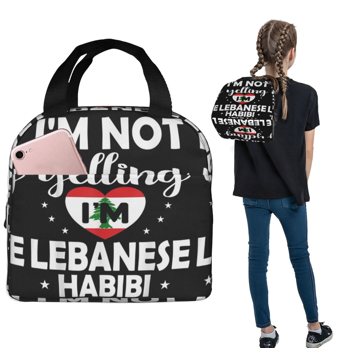 Women Bags Lebanon - حقيبة غداء معزولة على شكل علم