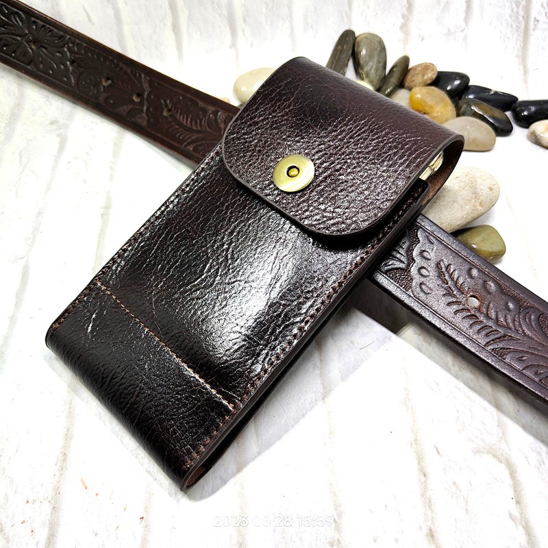 Saddle Bag Leather - الهاتف المحمول الخصر حقيبة جلد طبيعي