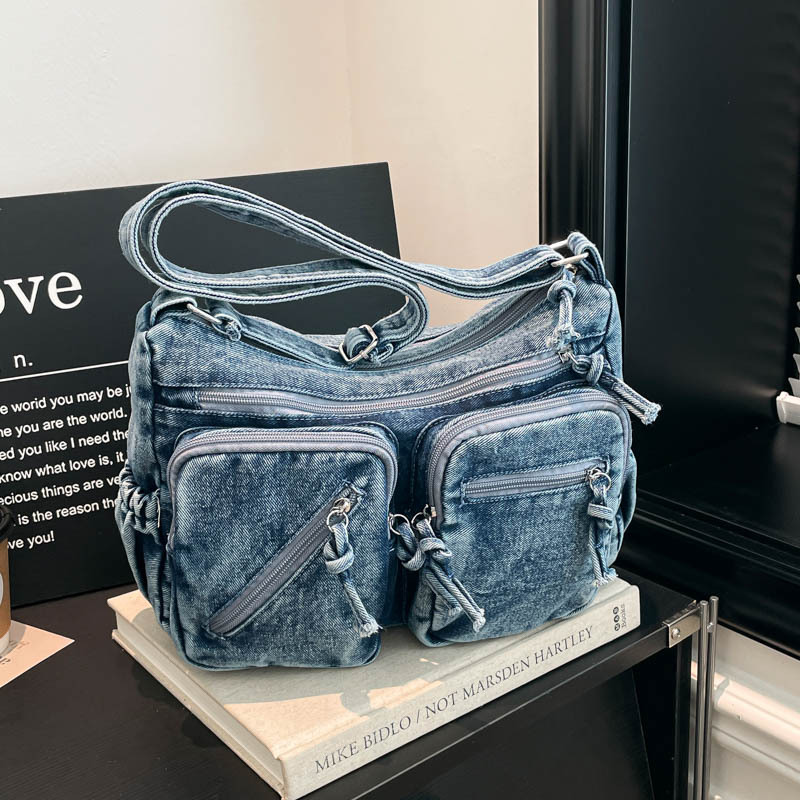 Women'S Kipling Bags - حقيبة كتف من الدنيم بتصميم عصري،