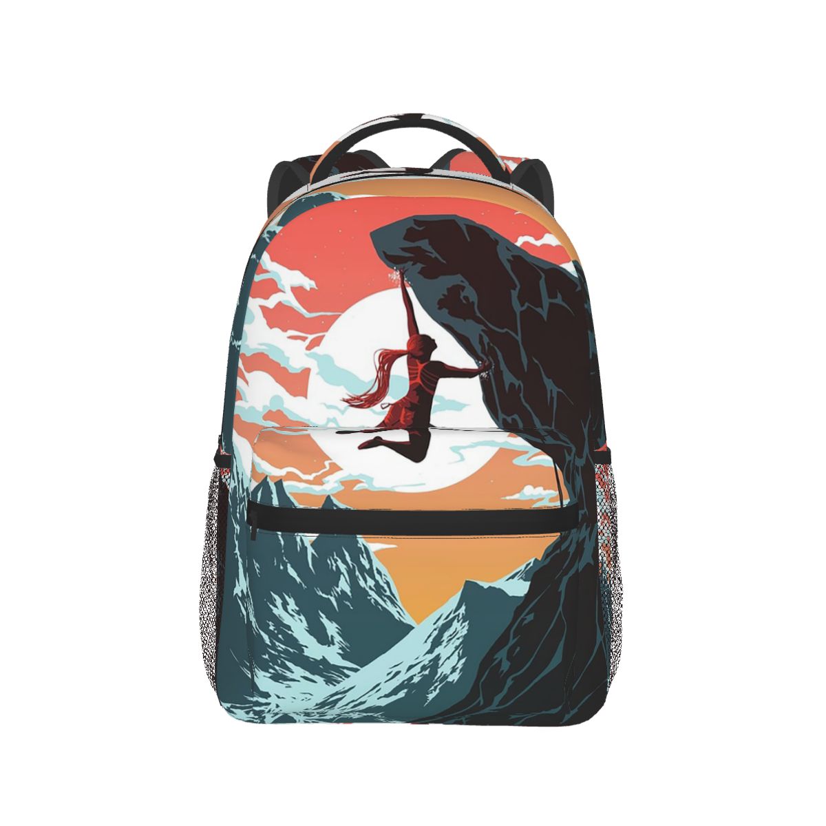 Women Bags Vector - حقيبة ظهر بتصميم فتاة تسلق الجبال،