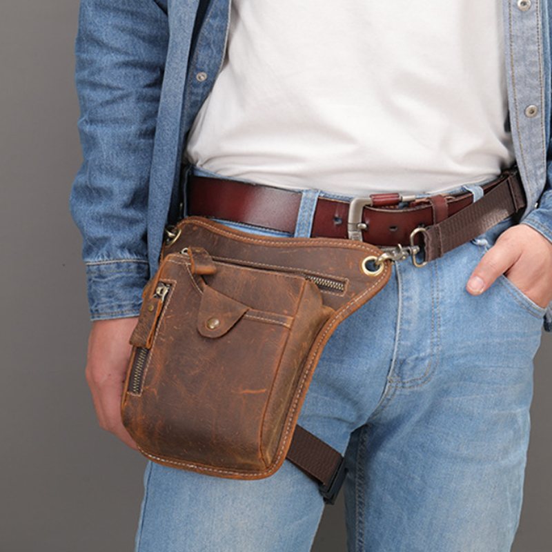 Saddle Bag Leather - خمر الرجال الخصر حزمة مراوح قطرة
