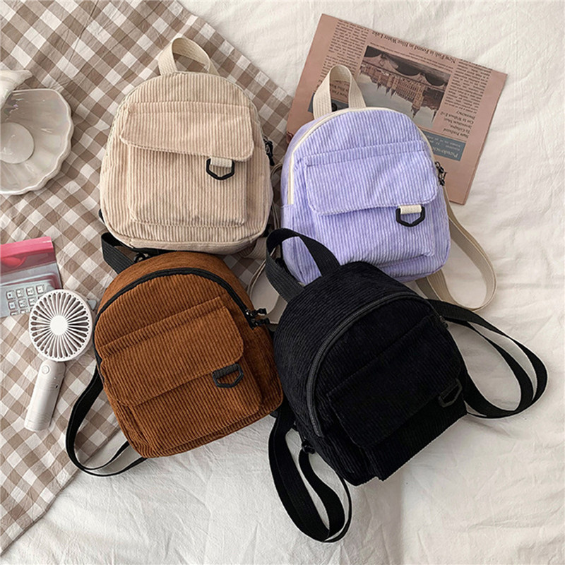 Mini Backpack Women - الصلبة اللون حقيبة ظهر صغيرة سروال