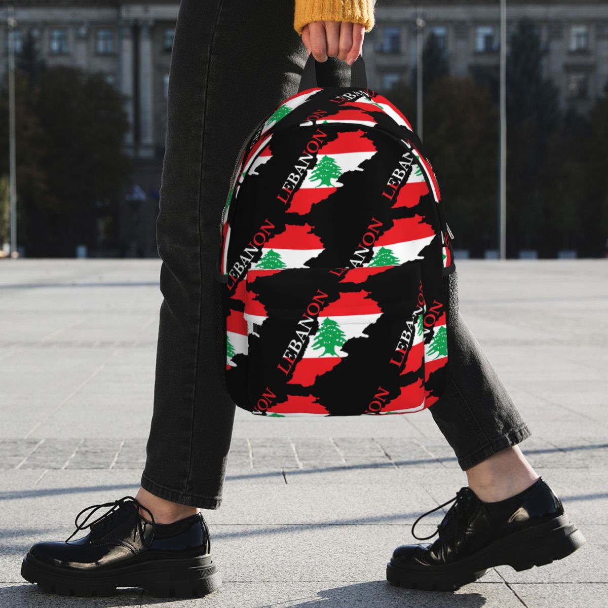 حقيبة ظهر بتصميم خريطة وعلم لب - مراجعة Women Bags Lebanon وسعره