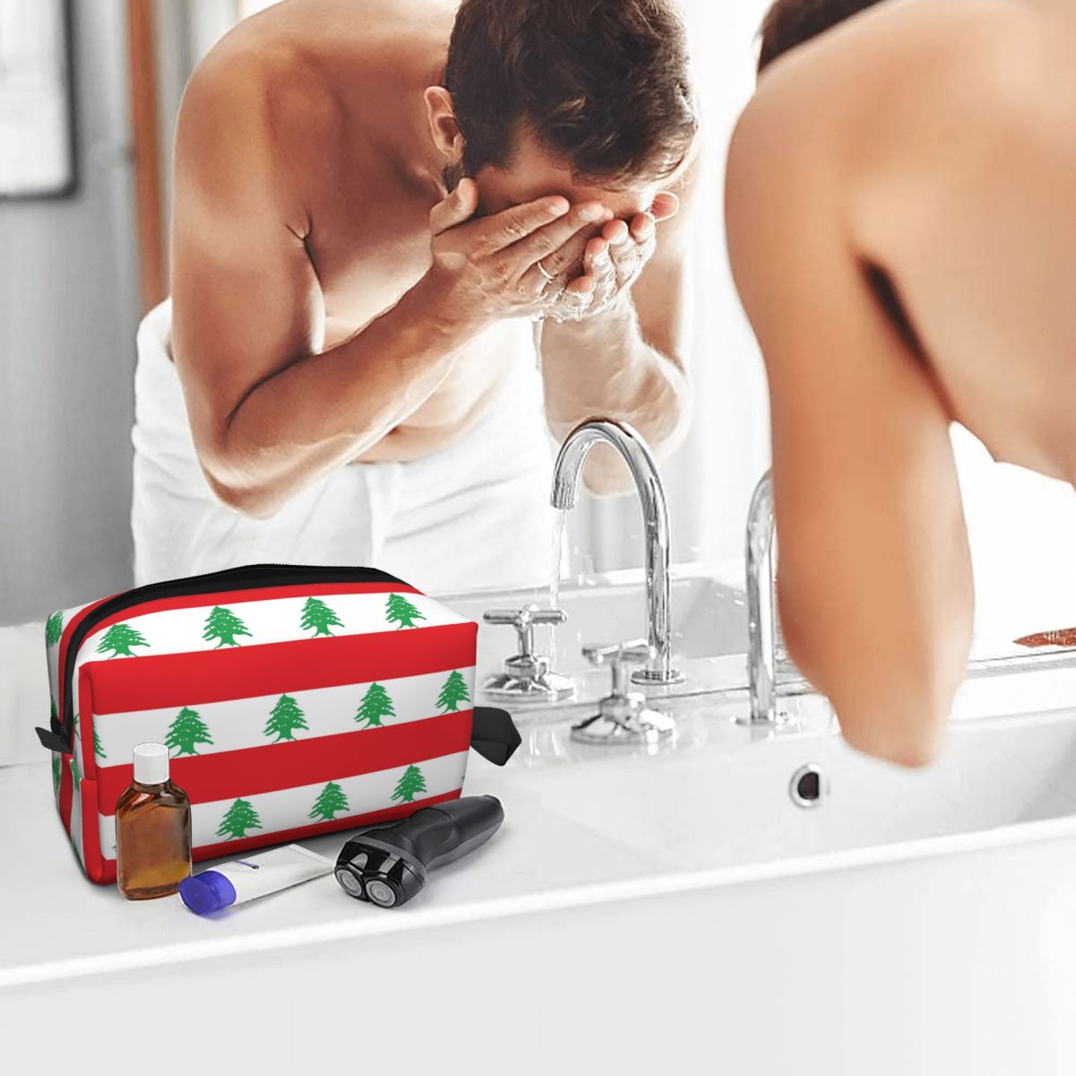 حقيبة مكياج بتصميم علم لبنان،  - مراجعة Women Bags Lebanon وسعره