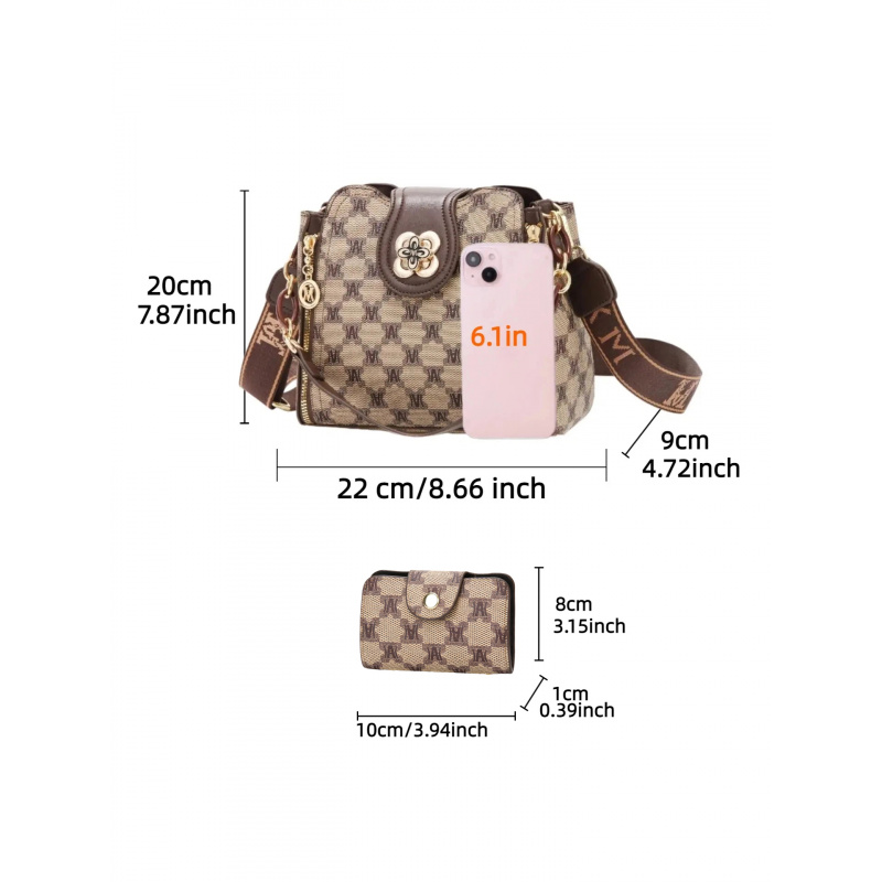 حقيبة كتف مطبوعة بتصميم عتيق،  - مراجعة Women Bags Crossbody وسعره