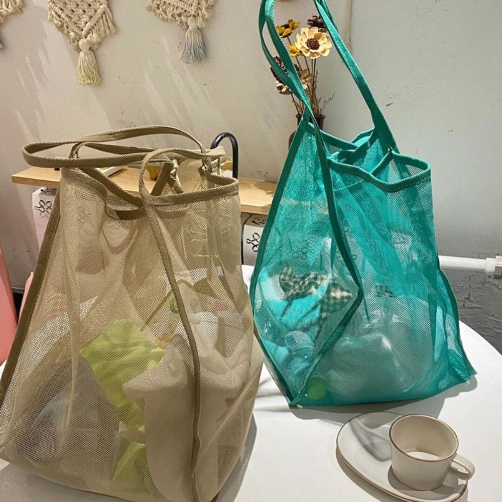 حقيبة كتف شبكية شفافة خفيفة ال - مراجعة Mesh Net Bag وسعره