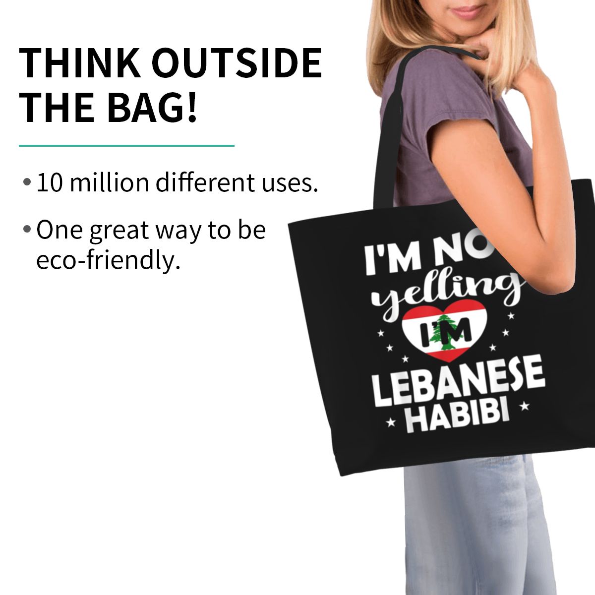 حقيبة تسوق قماشية كبيرة السعة  - مراجعة Women Bags Lebanon وسعره