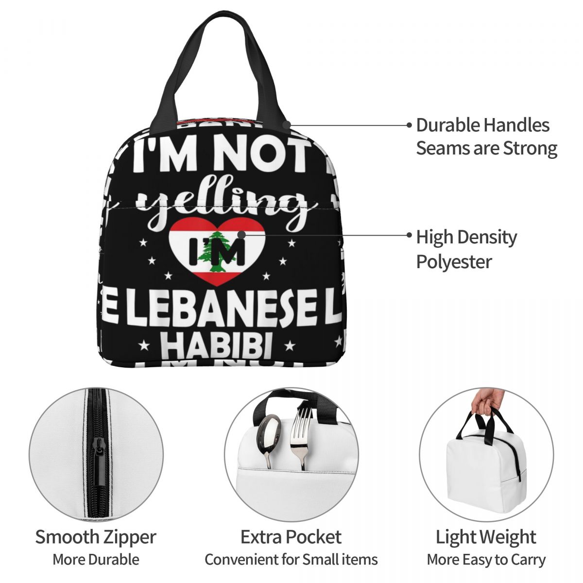حقيبة غداء معزولة على شكل علم  - مراجعة Women Bags Lebanon وسعره