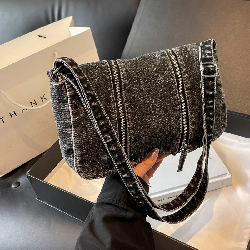 الصلبة سستة الدنيم حقيبة كتف م - مراجعة Women'S Bags New Look وسعره