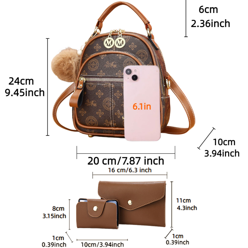 مجموعة حقائب نسائية من 3 قطع،  - مراجعة Mini Backpack Women وسعره