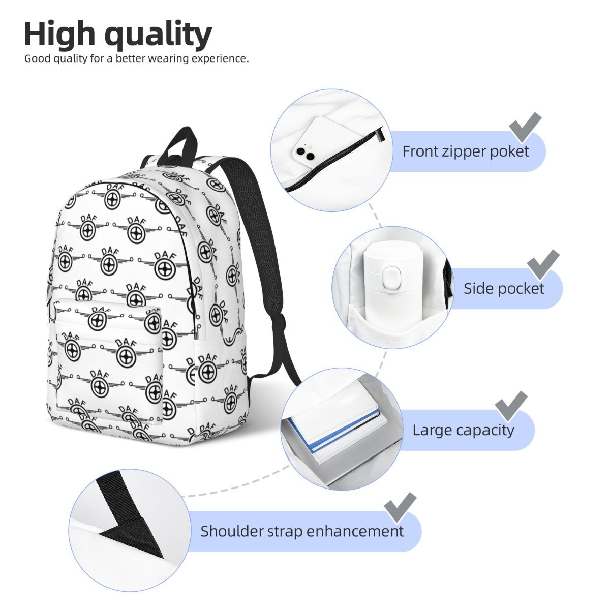 حقيبة ظهر بتصميم شعار شاحنة دا - مراجعة Women Bags Vector وسعره