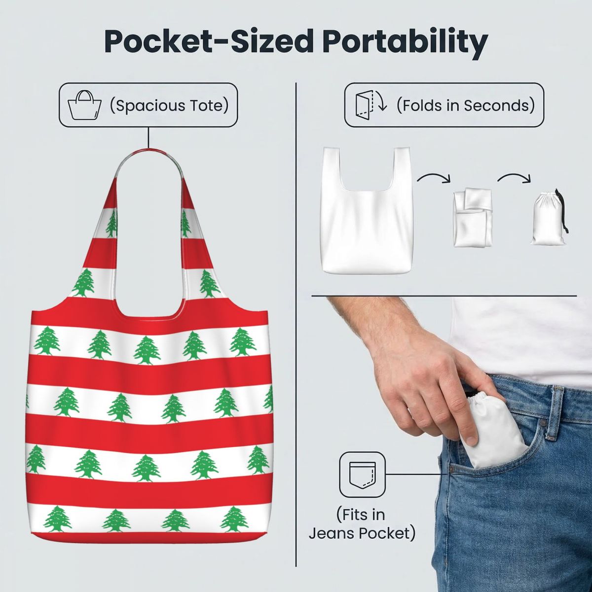 حقيبة تسوق قماشية كبيرة السعة  - مراجعة Women Bags Lebanon وسعره