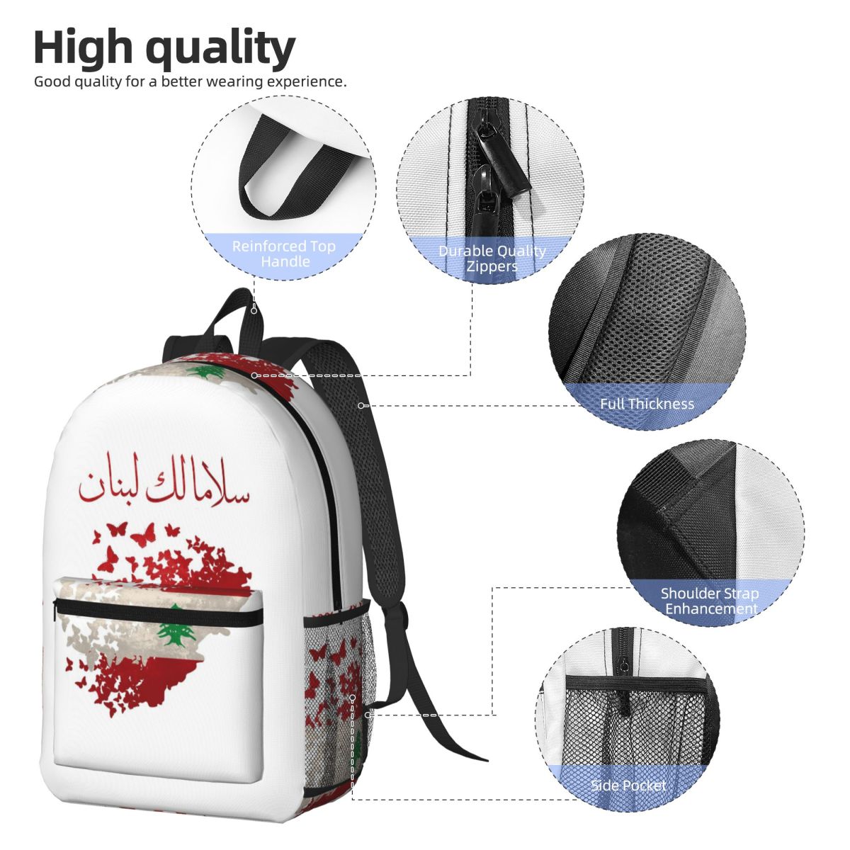 حقيبة ظهر مطبوع عليها عبارة Ma - مراجعة Women Bags Lebanon وسعره