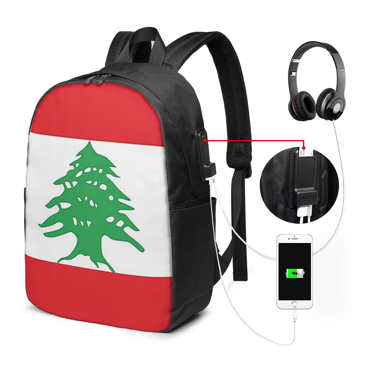 حقيبة ظهر بعلم لبنان، حقيبة سف - مراجعة Women Bags Lebanon وسعره